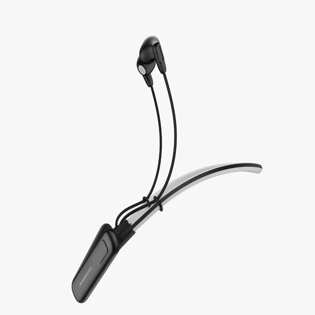 ENC Neckband Headphones - Powerology Wireless In-Ear Earbuds with 60H Battery Life