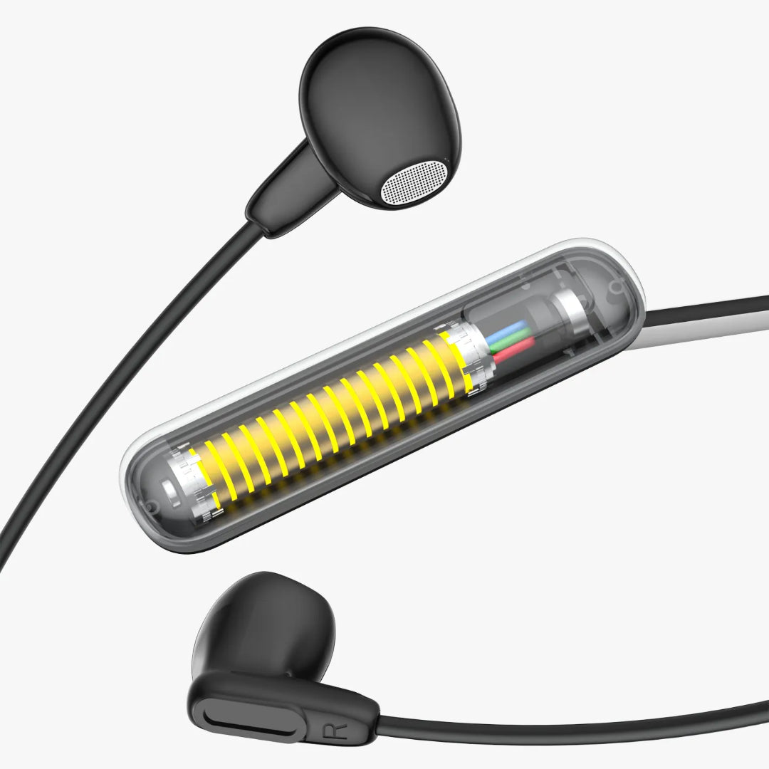 ENC Neckband Headphones - Powerology Wireless In-Ear Earbuds with 60H Battery Life