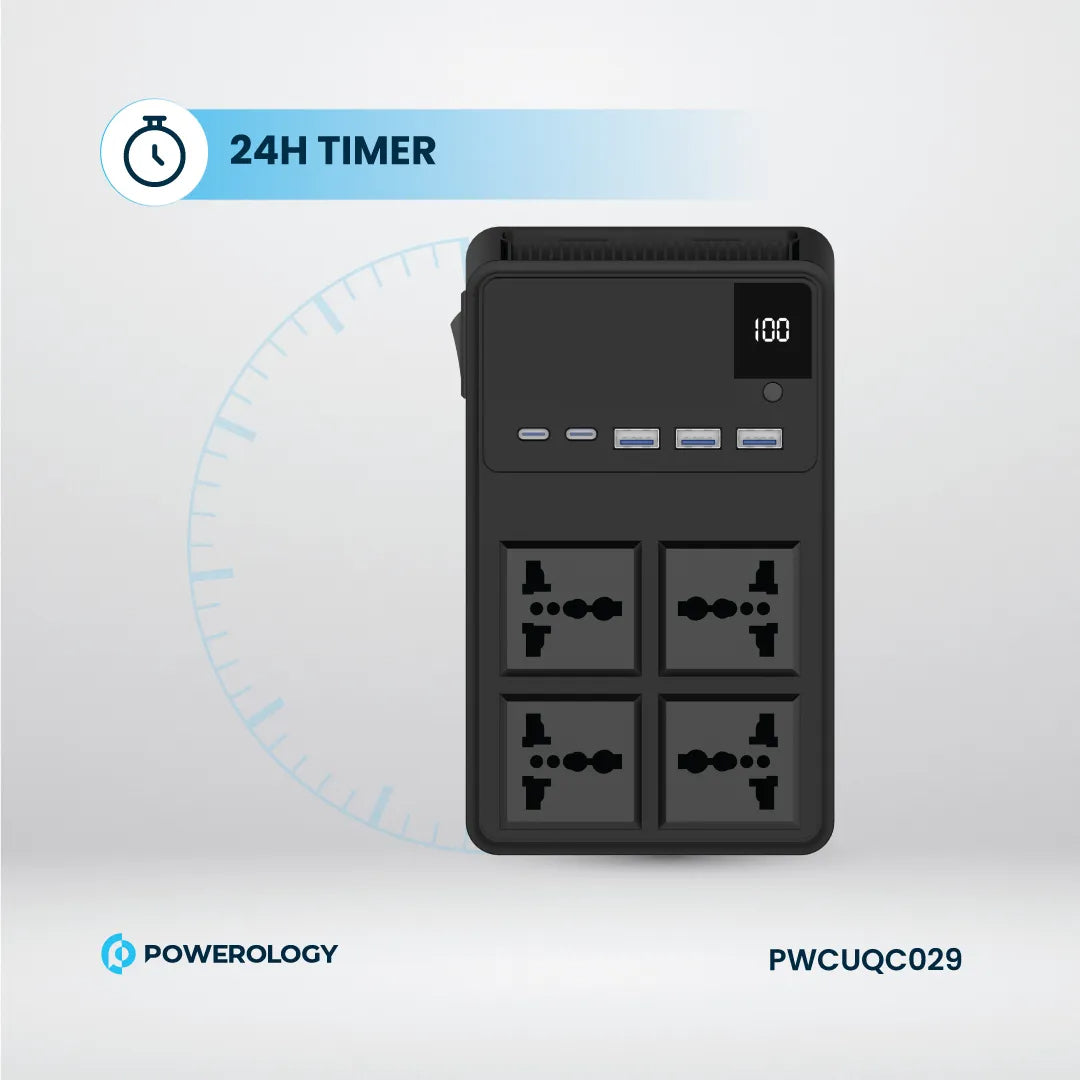 2500W Power Strip - Retractable Power Strip with USB Charging & Universal AC Sockets