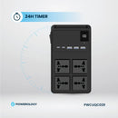 Powerology 2500W 4 AC Power Strip with Retractable Cables Black