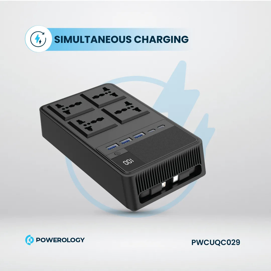 2500W Power Strip - Retractable Power Strip with USB Charging & Universal AC Sockets