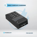 Powerology 2500W 4 AC Power Strip with Retractable Cables Black