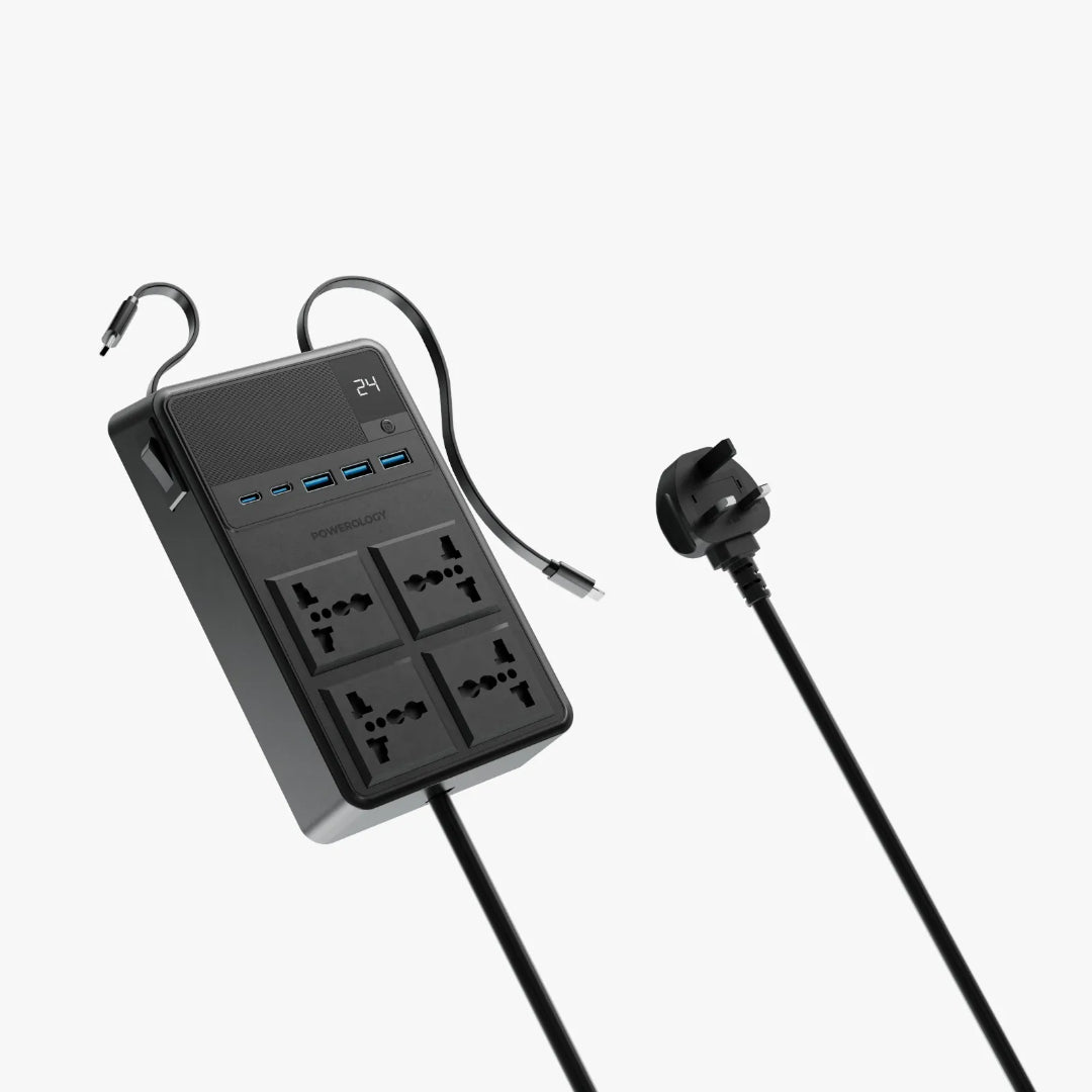 2500W Power Strip - Retractable Power Strip with USB Charging & Universal AC Sockets