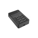 Powerology 2500W 4 AC Power Strip with Retractable Cables Black