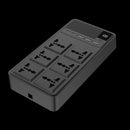 Powerology 2500W 6 AC Power Strip with Retractable Cables Black