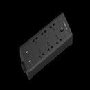 Powerology 6AC 2500W Power Strip with USB Fast Charging Black