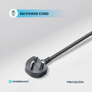 Powerology 6AC 2500W Power Strip with USB Fast Charging Black