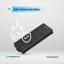 Powerology 6AC 2500W Power Strip with USB Fast Charging Black