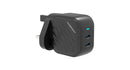 Powerology Gan Dual-USB-C Wall Charger - 90W Fast Charging Black