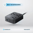 Powerology Power Strip 3250W with USB-C & USB-A Outputs Black