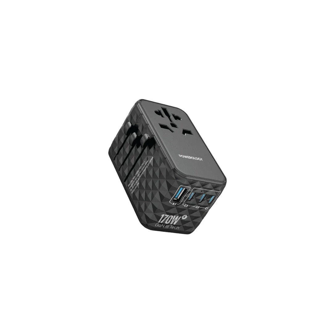 Universal Fast Charger - Powerology 4-Port USB-C & USB-A Compact Power Adapter