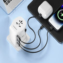 Powerology Universal Travel Adapter 2300W with USB-C & A White