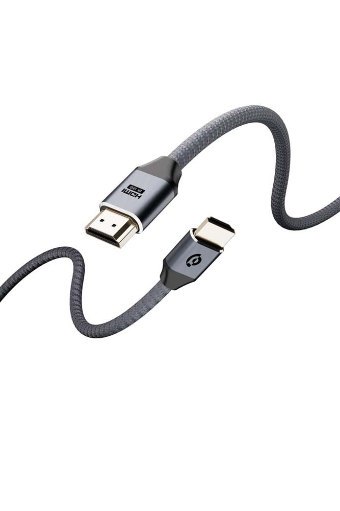 8K HDMI Cable Powerology Braided Fabric Cable With Gold Plated Connector 3M