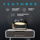 Powerology Rotating Stand Portable Projector 720P 300 Lumens Black