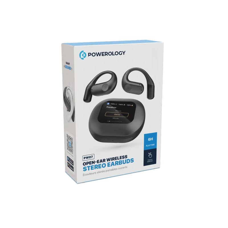 Powerology Open-Ear Wireless Stereo Earbuds - HiFi Audio Black