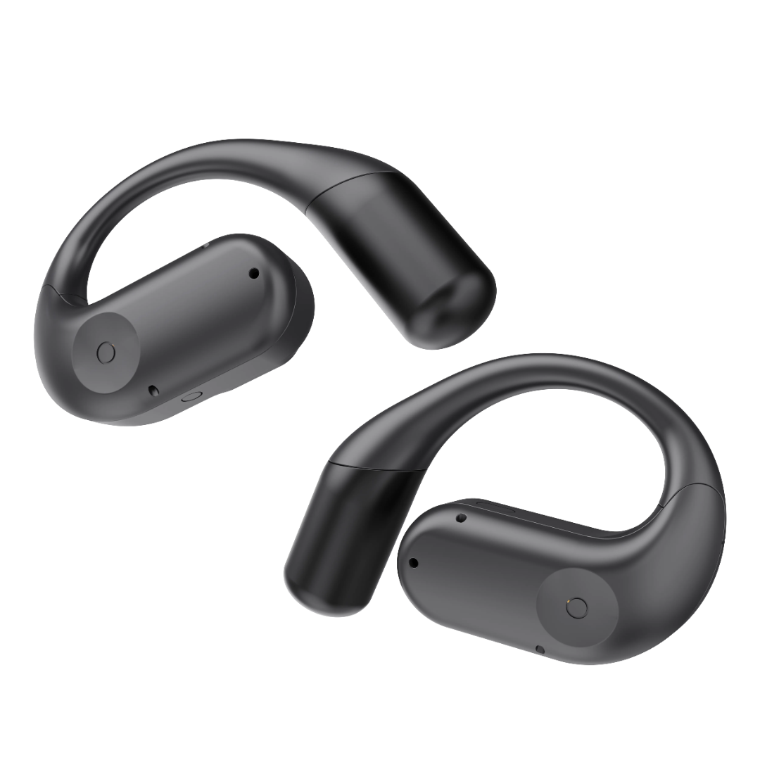 Wireless Stereo Earbuds - Powerology Open-Ear Bluetooth Audio Earphones Black