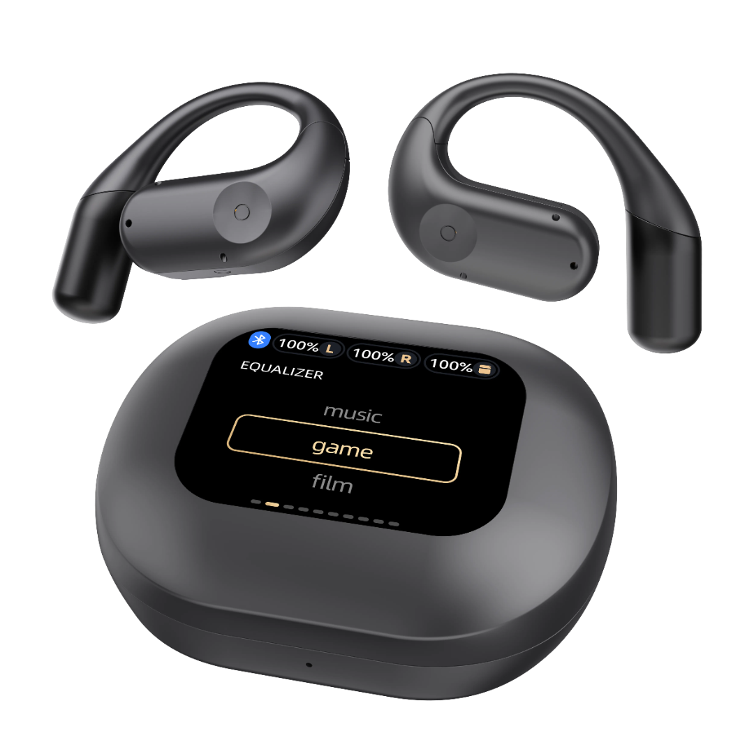 Wireless Stereo Earbuds - Powerology Open-Ear Bluetooth Audio Earphones Black