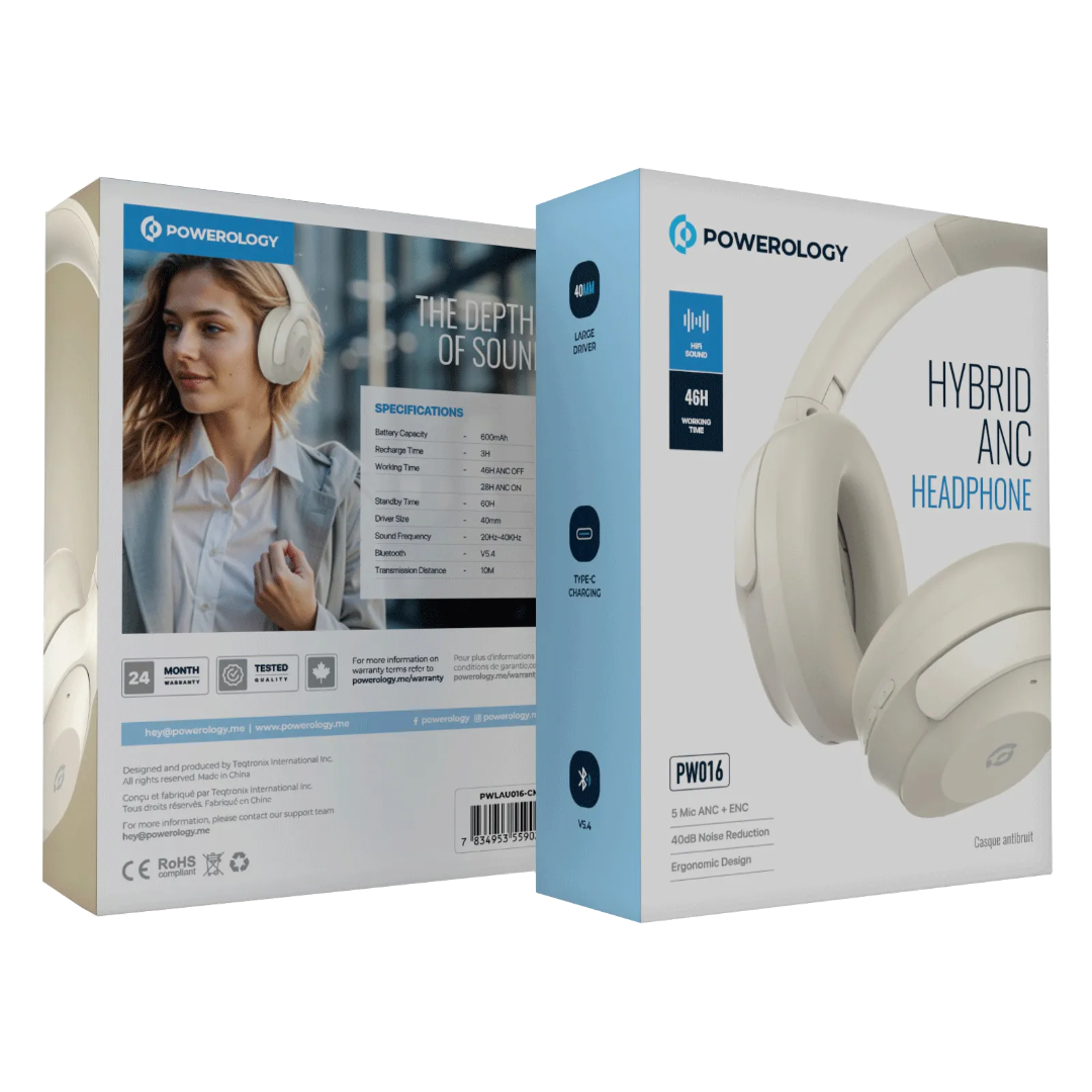 Wireless Stereo Earbuds - Powerology Open-Ear Bluetooth 5.3 Headphones with Hi-Fi Audio