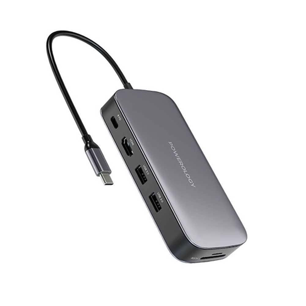 USB-C Hub SSD Powerology 256GB M.2 SATA Drive | 4K HDMI, Fast Data Transfer