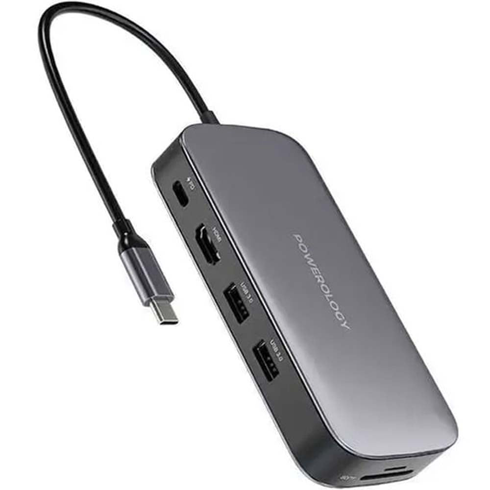 512GB USB-C Hub - Powerology Portable USB Hub with External SSD Drive & 4K HDMI Output