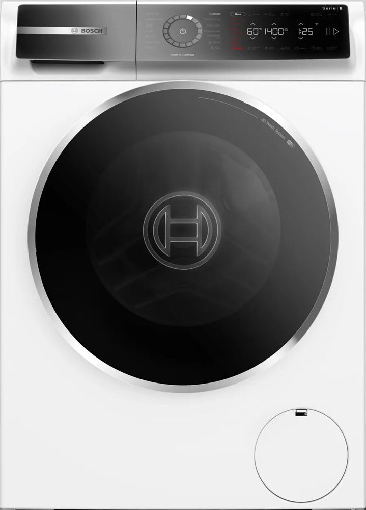 Front Load Washing Machine Bosch Series 8 9KG | Smart 4D Wash System & EcoSilence Drive