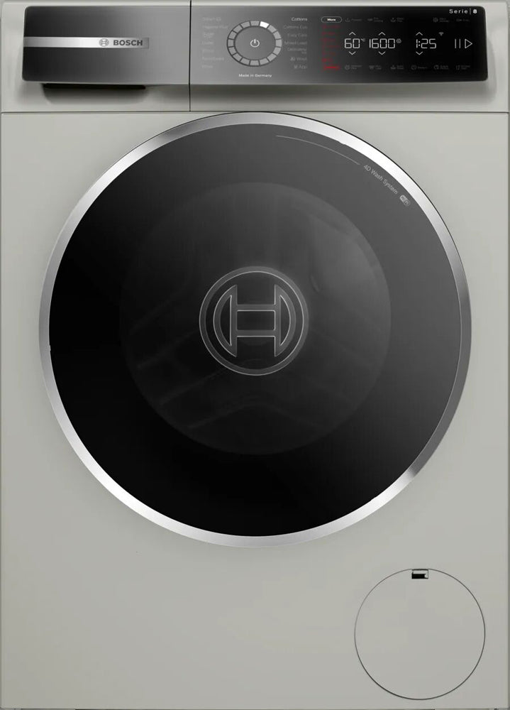 Front Load Washing Machine Bosch Series 8 - 10KG Capacity, Eco Friendly Silver Inox