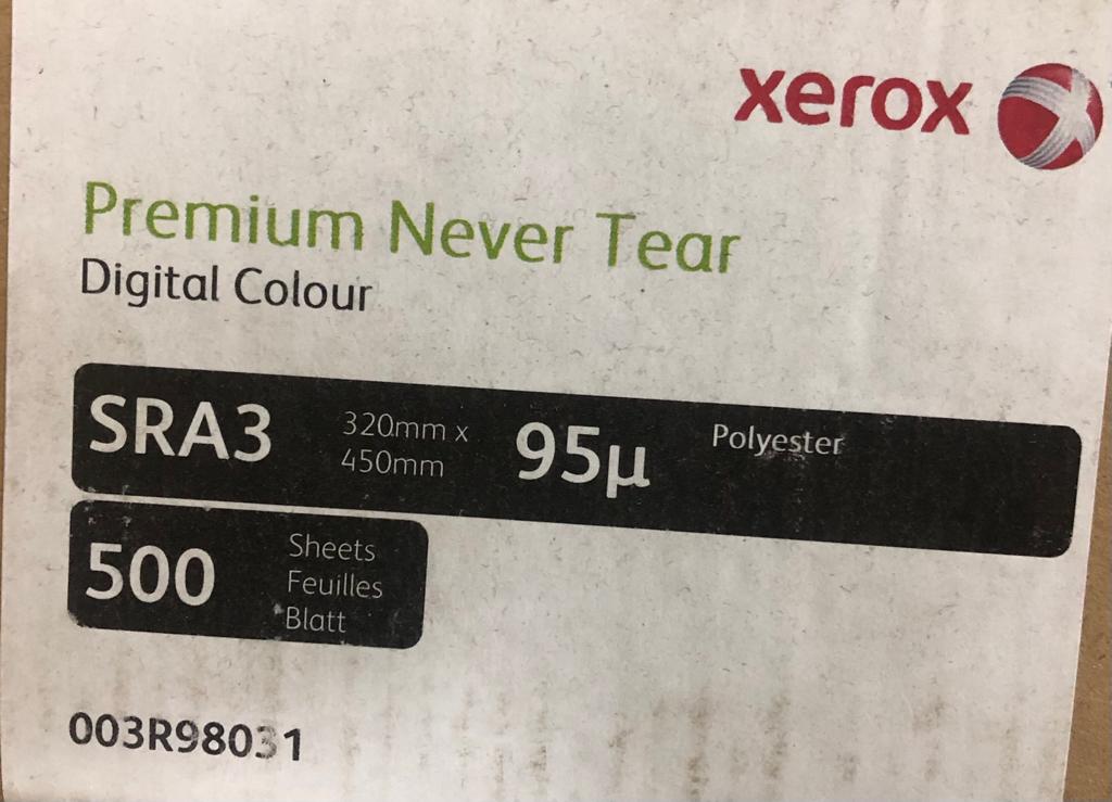 NeverTear Synthetic Paper - Premium Matte White Polyester Printer Sheets, 95µm SRA3, 500 Pack