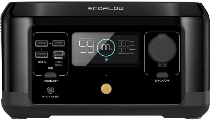 EF ECOFLOW River Mini 210Wh wireless pad Portable Power Station, Fast Charging, Sports AC, DC, and USB Outlets, Solar Generator