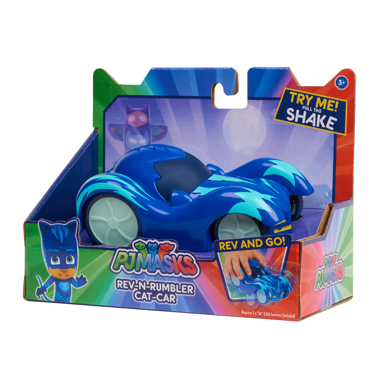 PJ Mask Cat Car - Rev N Rumblers Interactive Superhero Toy Vehicle with Sound Effects