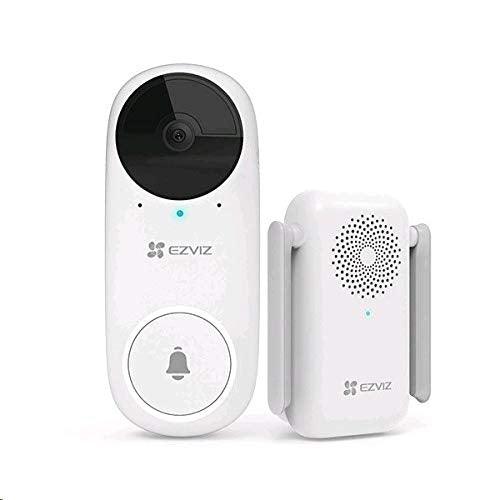 EZVIZ DB2C WireFree Video Doorbell with Chime Rechargable Battery Powered Wireless Security Camera Two Way Talk Human Detection Night Vision - Lolly