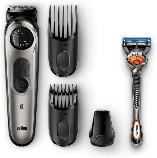 Braun BT5060 rechargeable Beard trimmer & hair trimmer. 39 length settings & lifetime sharp metal blades deliver ultimate precision for an even cut. PHY & E-COM ONLY