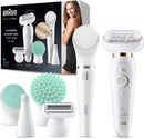 Silk-épil 9 Flex 9300 Beauty Set Wet & Dry epilator with 8 extras including Braun FaceSpa.