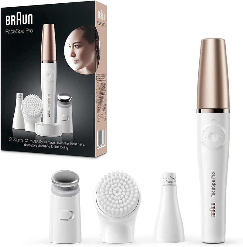 Braun FaceSpa Pro 911 Epilator – 3-in-1 Facial epilating, vitalizing & skin toning system for salon beauty at home