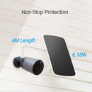 EZVIZ Solar Panel Power Supply for Wireless Outdoor Camera Compatible with BC1C/BC1 B1/B2/B3 Sets, IP65 Waterproof/4 Meters Cable Adjustable Mount/Continuous Power Supply - Lolly