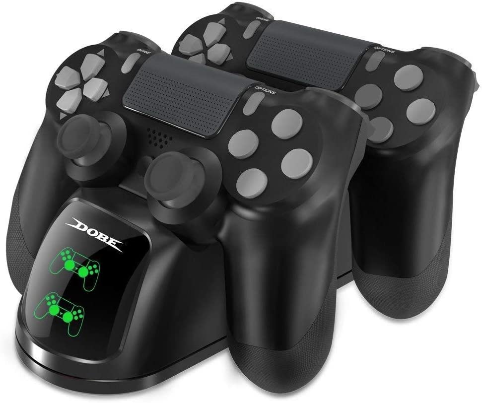PS4 Controller Charger - Dual Controller Charging Dock with LED Indicator, Compact Stand
