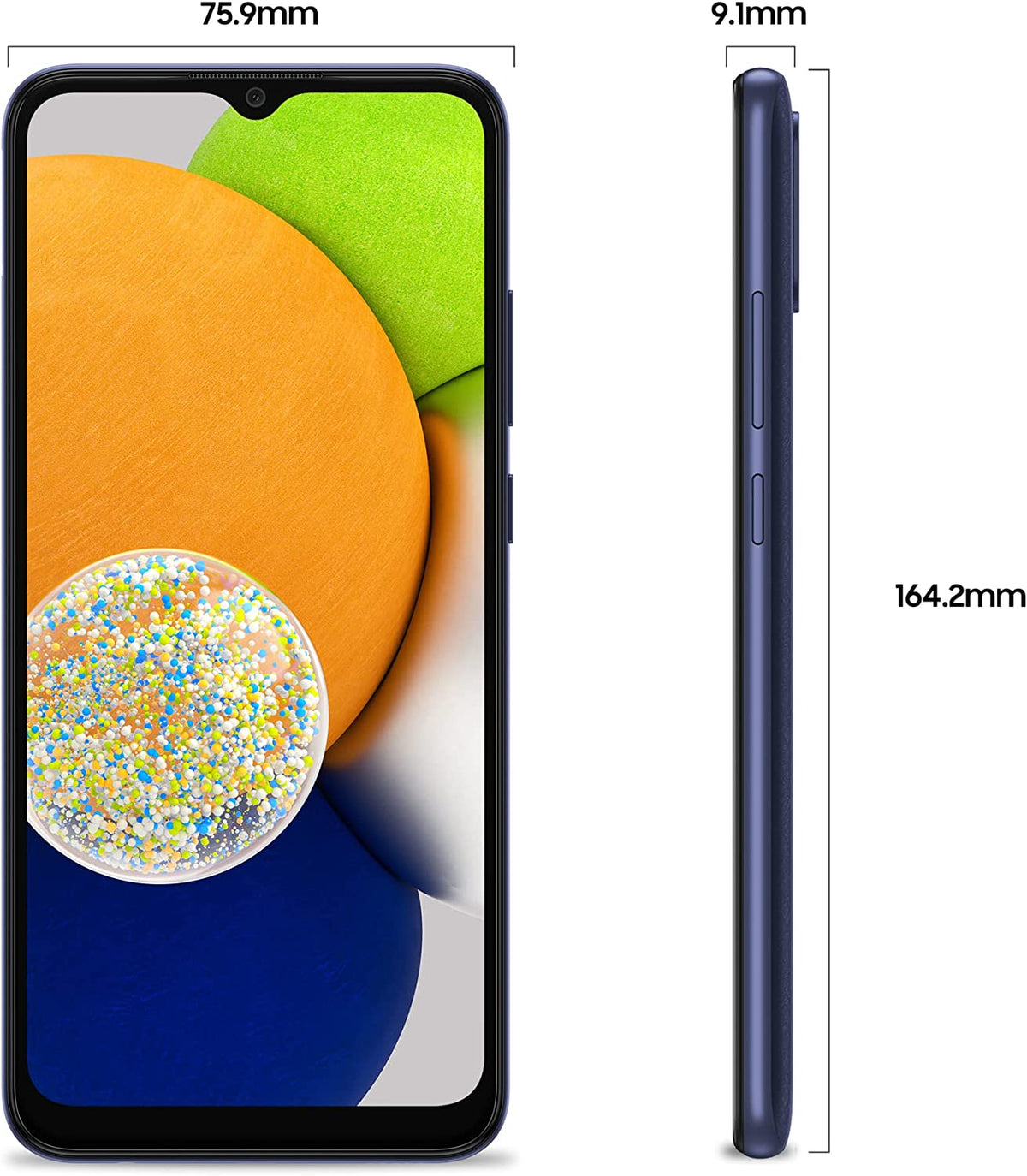Samsung Galaxy A03 Android Smartphone - 6.5 Inch HD+ Display, Dual Camera, Long Battery Life
