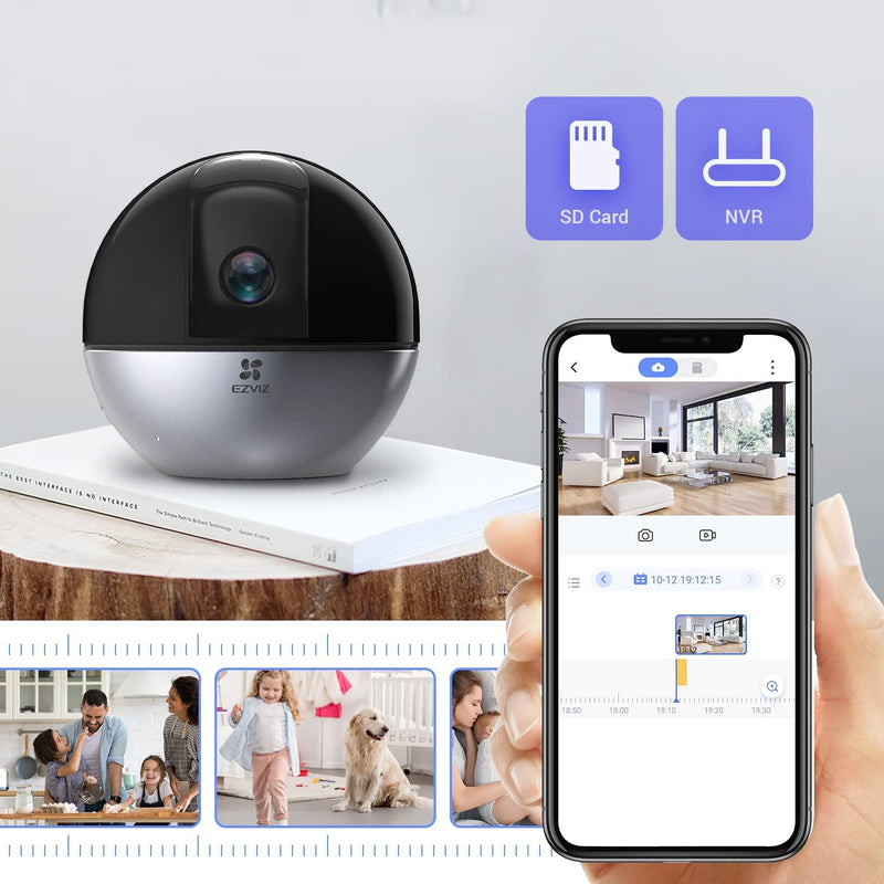 EZVIZ C6W 4MP Wifi Indoor Security Camera Auto-Zoom Montion Tracking Human Detection 360° Degree Night Vision Privacy Shutter Two-Way Talk Instant Alarm with App Control Works with Alexa - Lolly