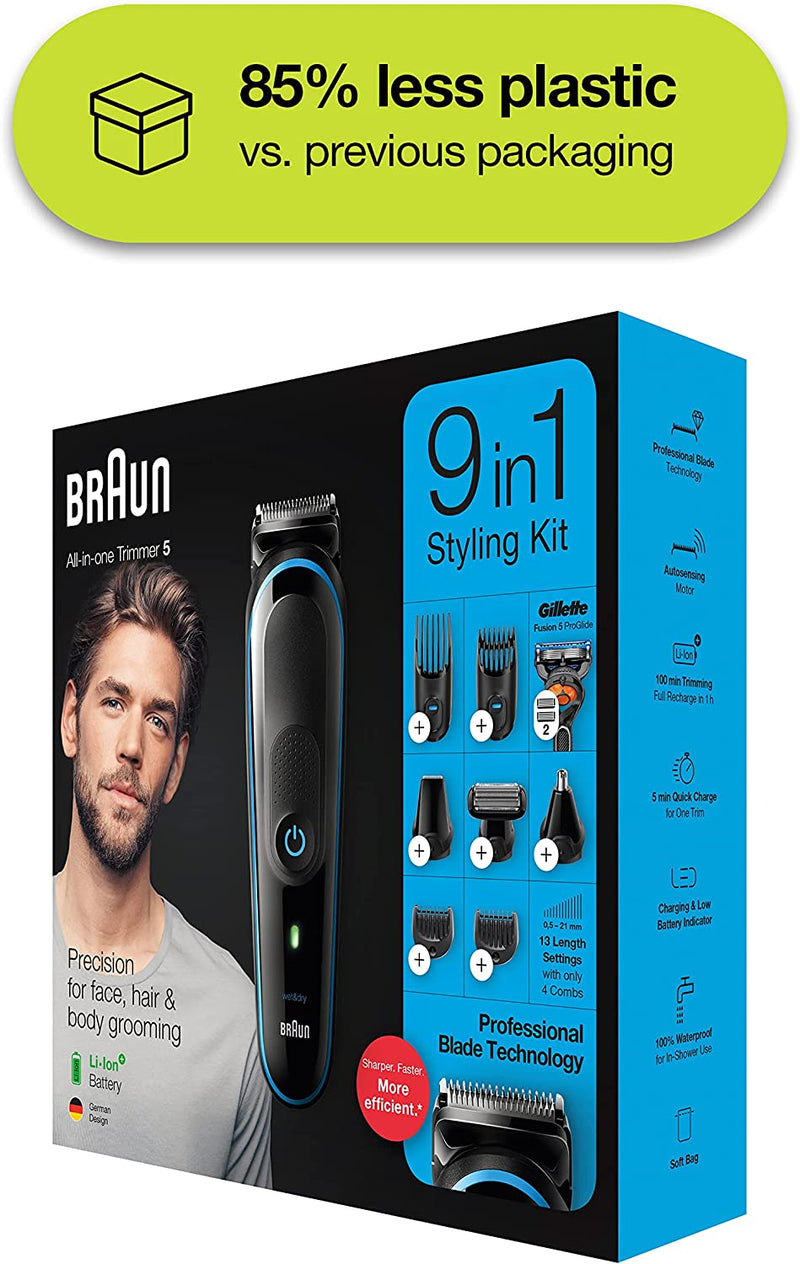 Braun multi grooming kit MGK5280 – 9-in-one trimmer for precision styling from head to toe.