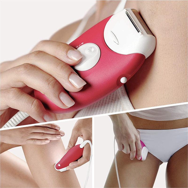 Braun Epilator SE3410 - Raspberry Pink Silkepil for legs and body, shaver head, with trimmer cap. (Same as SE 3270)