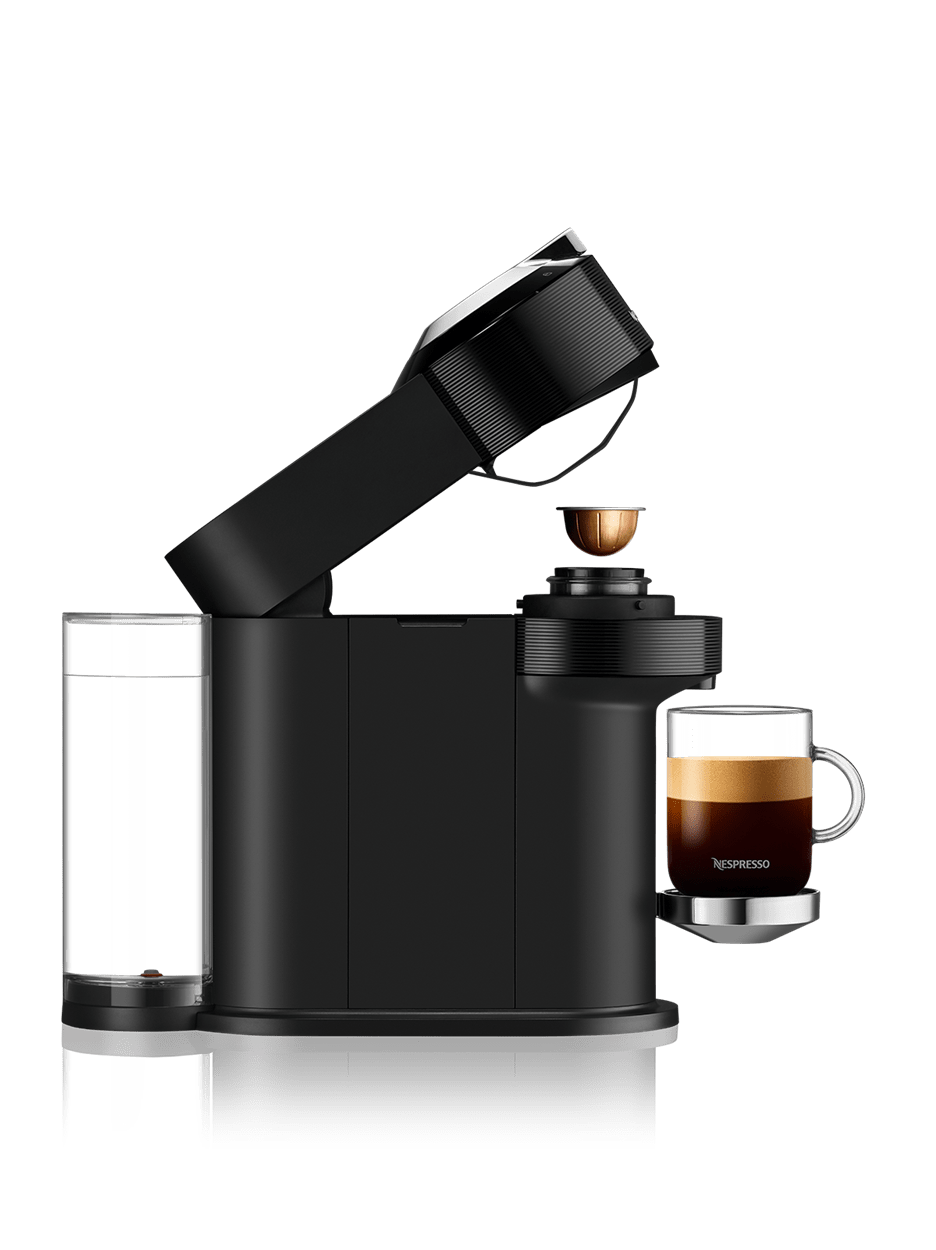Nespresso Vertuo Next Coffee Machine - Chrome Deluxe Black | Capsule Coffee Maker