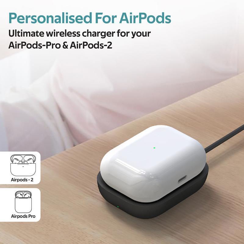 Promate AuraPod-1 Wireless Charger for Apple AirPods - Black - Lolly