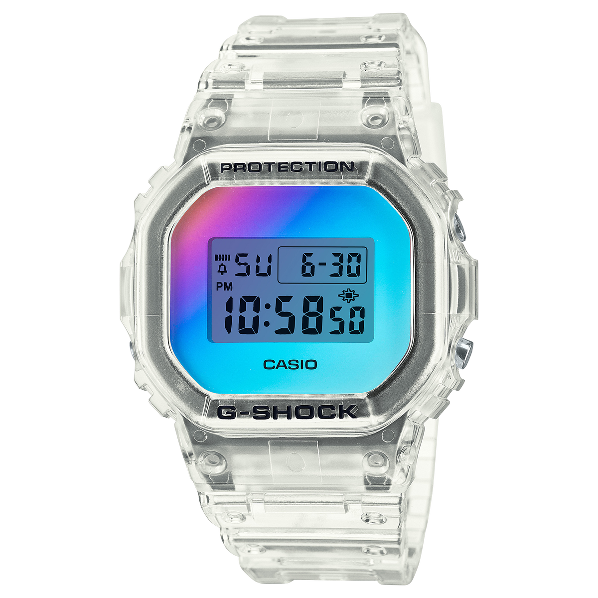 G-SHOCK Digital Watch - Men's Shock Resistant Grey Dial Resin Band Wristwatch