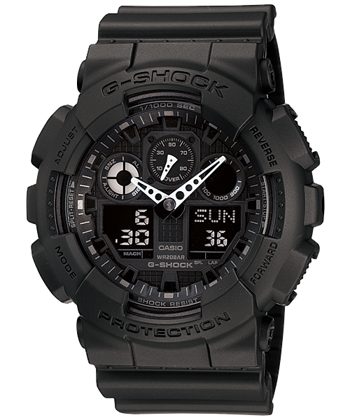 G-SHOCK Men's Analog-Digital Black Dial Watch - GA-100-1A1