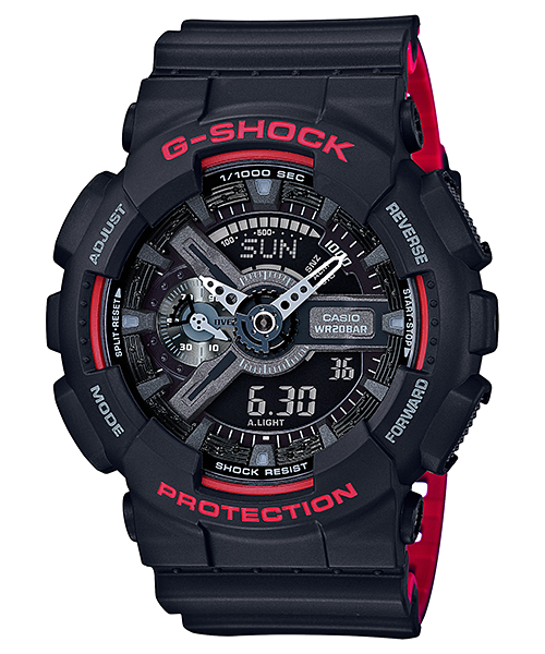 G-SHOCK Men's Watch GA-110HR-1ADR | Analog Digital Black Red Resin Band