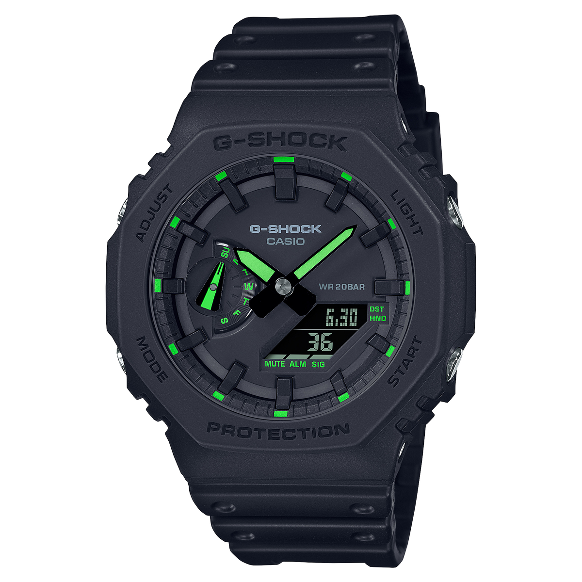 G-SHOCK Analog Digital Watch - Men's Black Octagonal Dial Resin Band Timepiece