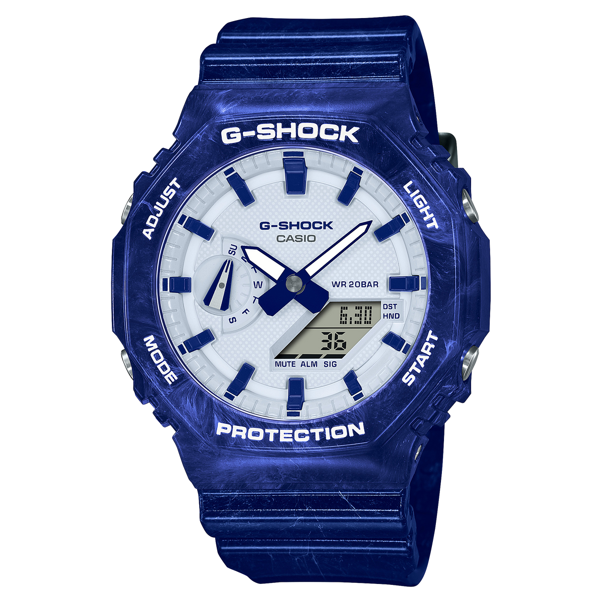 G-SHOCK Men's Watch - GA-2100BWP-2ADR Blue Resin Analog Digital Timepiece