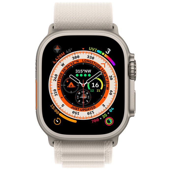 Apple Watch Ultra GPS Cellular 49mm - Titanium Smartwatch With Alpine Loop Band