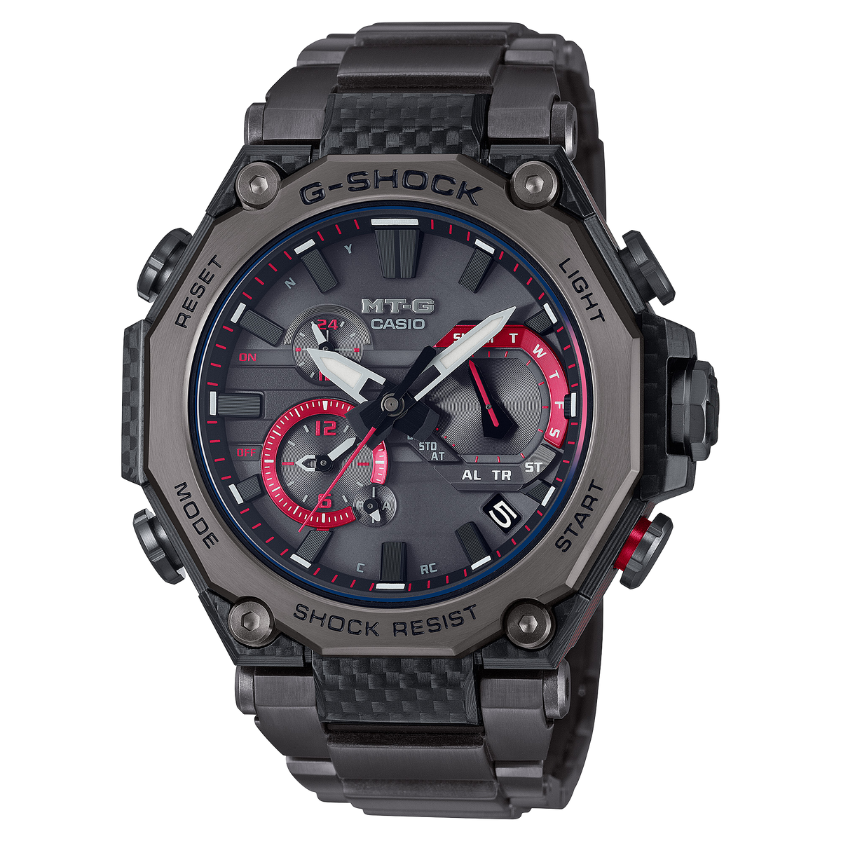 G Shock Mens Watch – Carbon Fiber, Solar Powered, Shock Resistant Timepiece