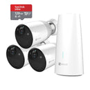 EZVIZ BC1 Battery Cameras 1080p Outdoor WiFi Camera, 365 Days Battery Life, Wireless, Night Vision, Two Way Audio, 3 Camera Kit with 1 Base with SanDisk 128GB Ultra MicroSDXC - Lolly