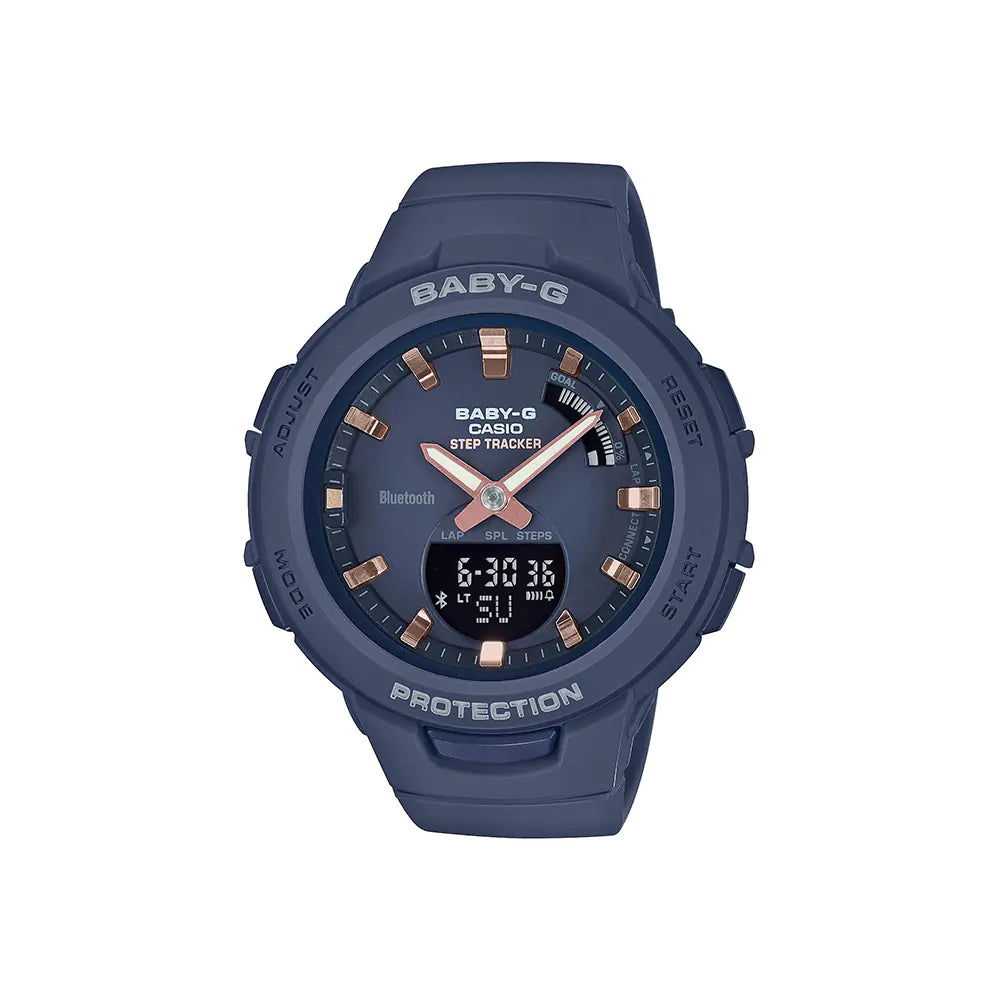 Baby-G Bluetooth Watch - Women's Fitness Sports Smartwatch With Step Count & Interval Timer